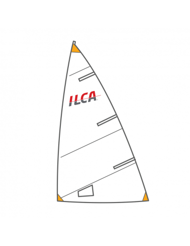 Vela ILCA 4 (4.7) con número de vela